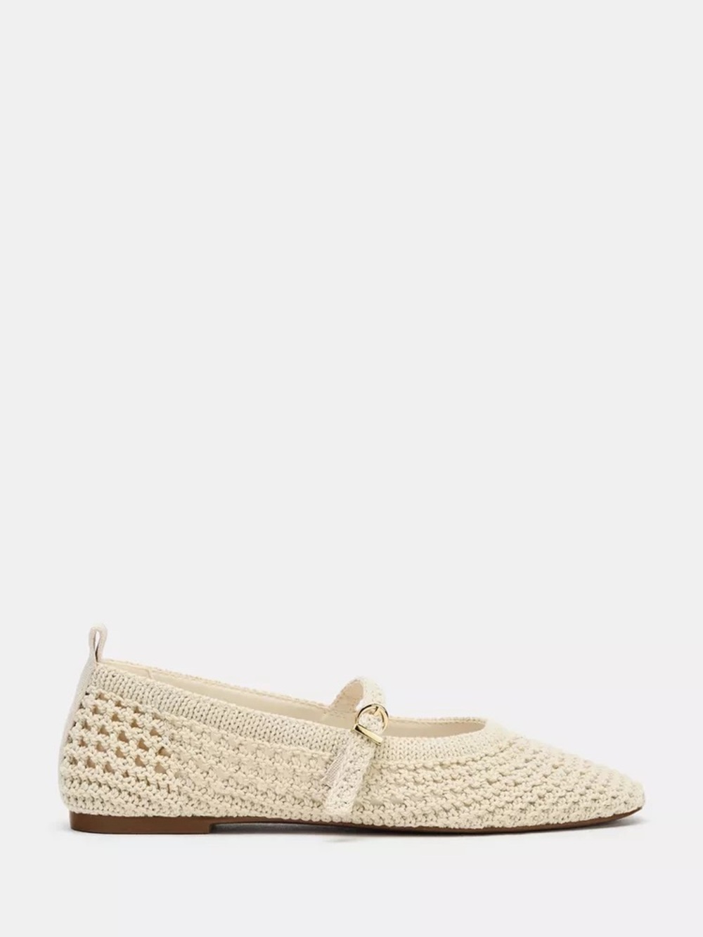 Zara Cream Crochet Mary Jane Flats with Buckle Strap. Brand New. - Picture 2 of 6